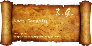 Kacz Gergely névjegykártya